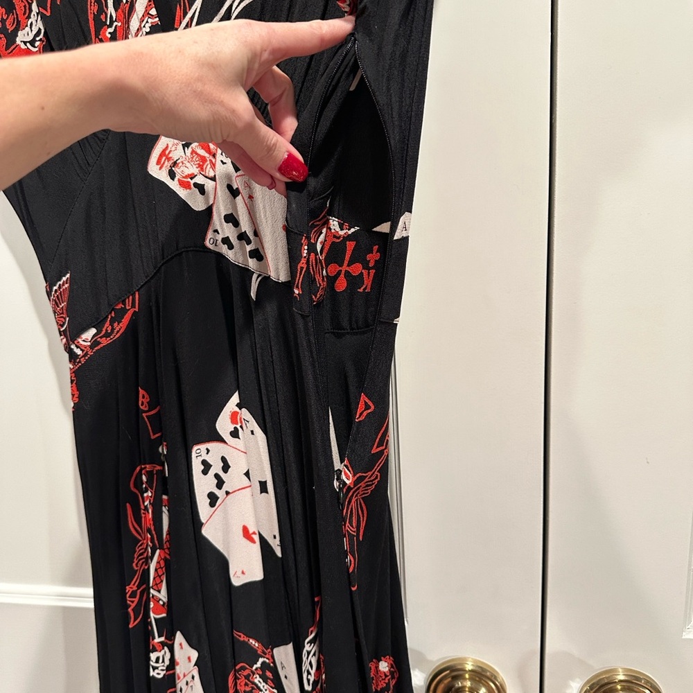 Trashy Diva Queen of Hearts crepe-de-chine maxi dress Size 4 - Picture 12 of 12